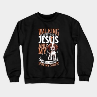 Jesus and dog - Bracco Italiano Crewneck Sweatshirt